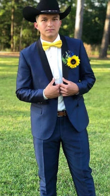 Men's Shawl Lapel Suit Blue