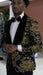 Men's Shawl Lapel Suit Black ~ Gold