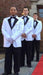 Men's White ~ Black Two Flap Front Pockets  Suit
