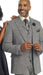 Men's Gray Two Button Two Flap Front Pockets Peak Lapel Suit