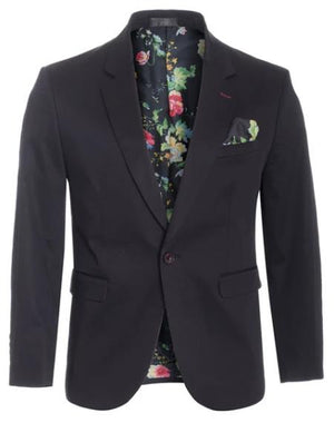 Men'S Cotton Stretch Slim Fit Blazer Black