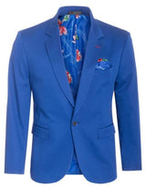 Men'S Cotton Stretch Slim Fit Blazer Royal