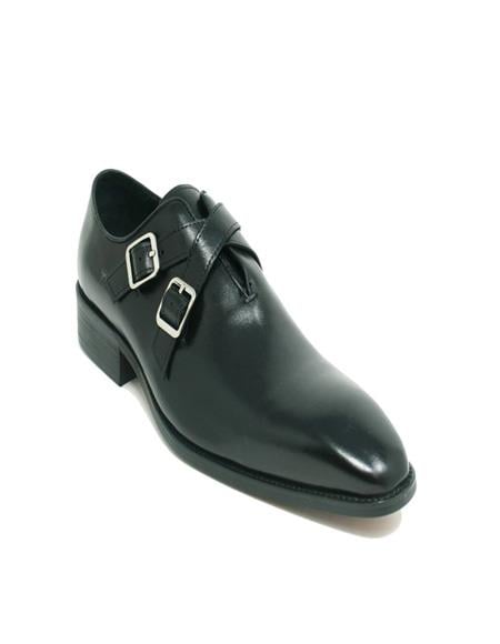 Carrucci Cross Strap Leather Stylish Dress Loafer In Black
