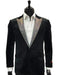Men's Velvet Dress Dinner Jacket Black and silver glitter Blazer Sport Coat Blazer