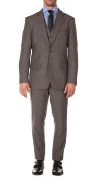 Tweed 3 Piece Suit - Tweed Wedding Suit Mens Grey Peaky Blinders Fashion Clothing Suit