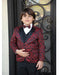 Men's Red Textured Pattern Suit