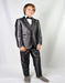 Gray Textured Pattern One Button  Tuxedo For Mens