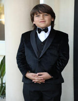 Black Shawl Lapel Textured Pattern Tuxedo Jacket For Mens
