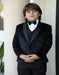Black Shawl Lapel Textured Pattern Tuxedo Jacket For Mens