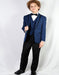 Men's Sapphire Textured Pattern Shawl Lapel Suit and Pants And Vest