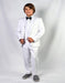 Mens White Textured Pattern Blend Tuxedo Jacket
