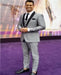 Men's Two Button  Gray Shawl Lapel Jacket