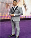 Men's Two Button  Gray Shawl Lapel Jacket
