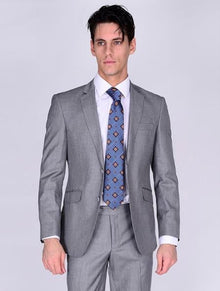 Mantoni Suit Brand Men’s Suit-Light Gray- High End Suits - High Quality Suits