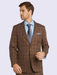 Mantoni Suit Brand Men’s Suit-Dark Sand Windowpane- High End Suits - High Quality Suits