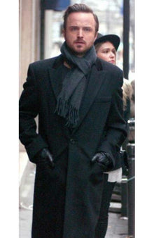 Aaron Paul Black Wool Coat