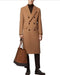 Men's Slim-Fit Double-Breasted Long Coat