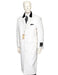 Mens White One Chest Pocket Full Length Coat Duster Maxi Coat