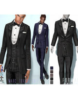 Black Three Button Tuxedo Suit