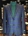 Plaid Green And Blue Tartan Pattern Blazer