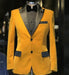 Gold Two Button Closure Slim Fit Velvet Tuxedo