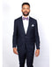 Men's Navy Blue Peak Lapel Slim Fit Graduation Suit