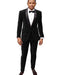 Velvet Suit and Tuxedo Jacket and Velvet Pants Black
