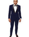 Men'S Navy Blue Tuxedo Jacket And Velvet Pants