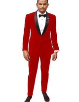 Red Tuxedo Men'S Red Tuxedos Jacket And Velvet Pants