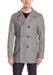 Men's Light Grey ~ Wine Six Button Welt Slash Pockets  Wool Coat