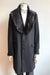Men'S Black Fur Collar Two Flap Front Pockets Full Length Men'S Carcoat - Car Coat Mid Length Three Quarter Length Coat
