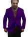 Velour Men's blazer Jacket   Fully Lined Men's 2 Btn Notch Collar Velvet Purple