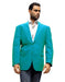 Velour Men's blazer Jacket turquoise ~ Light Blue Stage Party Super 150's Fabric Sport Coat