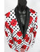 Men's White Red Black Polka Dot Blazer ~ Dinner Jacket