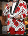 Men's White Red Black Shawl Lapel Polka Dot Blazer ~ Dinner Jacket