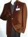 Velour Men's blazer Jacket  Men's Brown Dancing Jacket Formal or Casual Soft Cotton