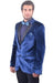 Velour Men's blazer Jacket Men's Navy ~ Midnight blue Fitted Velvet with Tuxedo Satin Lapel