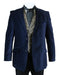 Velour Men's blazer Jacket Velvet Smoking Midnight Blue