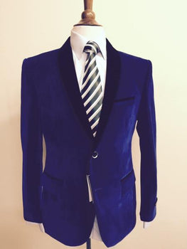 Velour Men's blazer Jacket Men's Velvet ~ Velour Fabric Dinner Tuxedo Black Lapeled