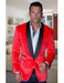 Sport Coat Jacket Men's Red Shawl Collar velour Men's blazer Jacket For Men