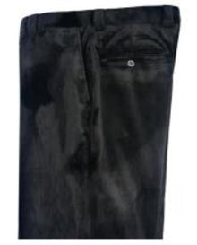 Men'S Black Velvet Pants Velour Men'S Flat Front Unhemmed Unfinished Bottom
