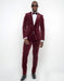 Burgundy Modern Stylish Ensemble Velvet Suit