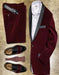 Velvet Suit Mens Burgundy Two Button Perfect for Prom Outfit Velvet Burgundy Suit