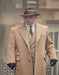 Men's Camel  Two Flap Front Pockets Peaky Blinders Suit - Peaky Blinders Outfit + Overcoat + Hat (Peaky Blinder Custome)