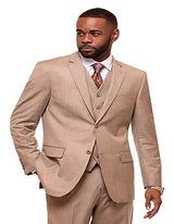 Men's Oatmeal 2 Button Sharkskin Mini Pin Dot Pattern With Settle Sheen Suit