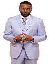 Men's Sky 2 Button Sharkskin Mini Pin Dot Pattern With Settle Sheen Suit