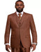 Men's Rust 2 Button  Sharkskin Mini Pin Dot Pattern With Settle Sheen Suit