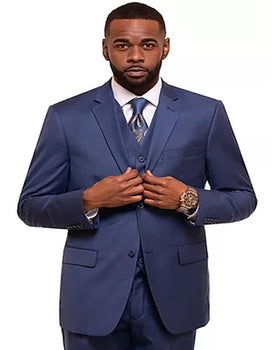 Men's Royal 2 Button Sharkskin Mini Pin Dot Pattern With Settle Sheen Suit