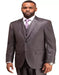 Men's Charcoal 2 Button  Sharkskin Mini Pin Dot Pattern With Settle Sheen Suit