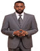 Men's Two Button One Chest Pocket Charcoal Vitali Brand Flat Front Pants Regular Fit Side Vented Suit